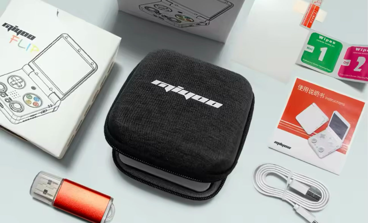 Miyoo Flip - Portable Video Game Console + Case (Black) v2