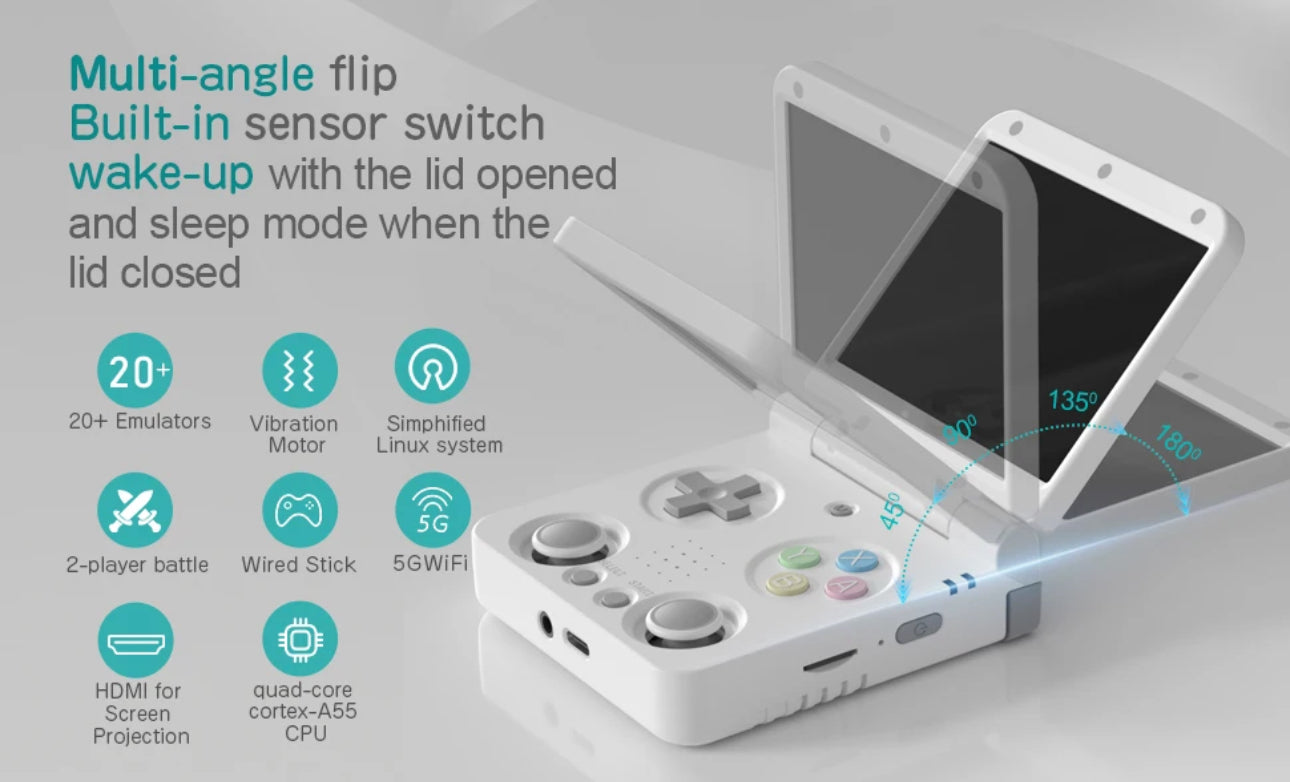 Miyoo Flip - Portable Video Game Console + Case  (Yellow) v2