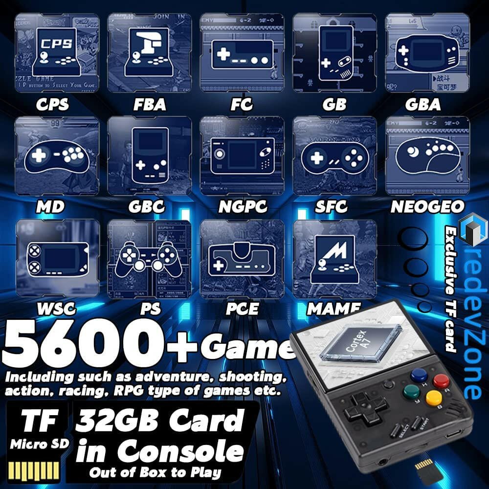 Miyoo Mini V2 Handheld Retro Game Console Transparent - Miyoo Mini V2