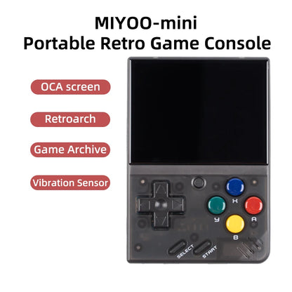 Miyoo Mini V4 Handheld Retro Game Console Transparent Black.